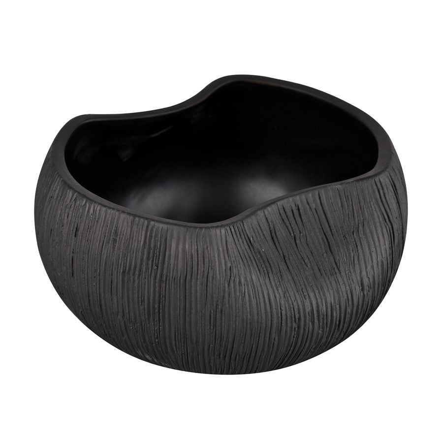 Atlas Lighting Scribing Votive | Modern Black Earthenware | Kitchen & Entryway Decor | 5 x 4.5 x 2.5 in | Model AC11573-01