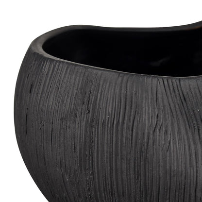 Atlas Lighting Scribing Votive | Modern Black Earthenware | Kitchen & Entryway Decor | 5 x 4.5 x 2.5 in | Model AC11573-01