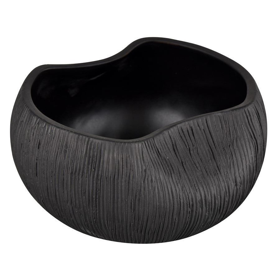 Atlas Lighting Scribing Votive | Modern Black Earthenware | Kitchen & Entryway Decor | 5 x 4.5 x 2.5 in | Model AC11573-01