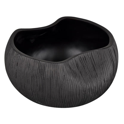 Atlas Lighting Scribing Votive | Modern Black Earthenware | Kitchen & Entryway Decor | 5 x 4.5 x 2.5 in | Model AC11573-01