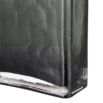 Atlas Lighting Sellen Medium Vase | Smoke Glass Bottle Shape | Shelf & Table Decor | 5 x 2.5 x 11.75 in | Model AC11576-01