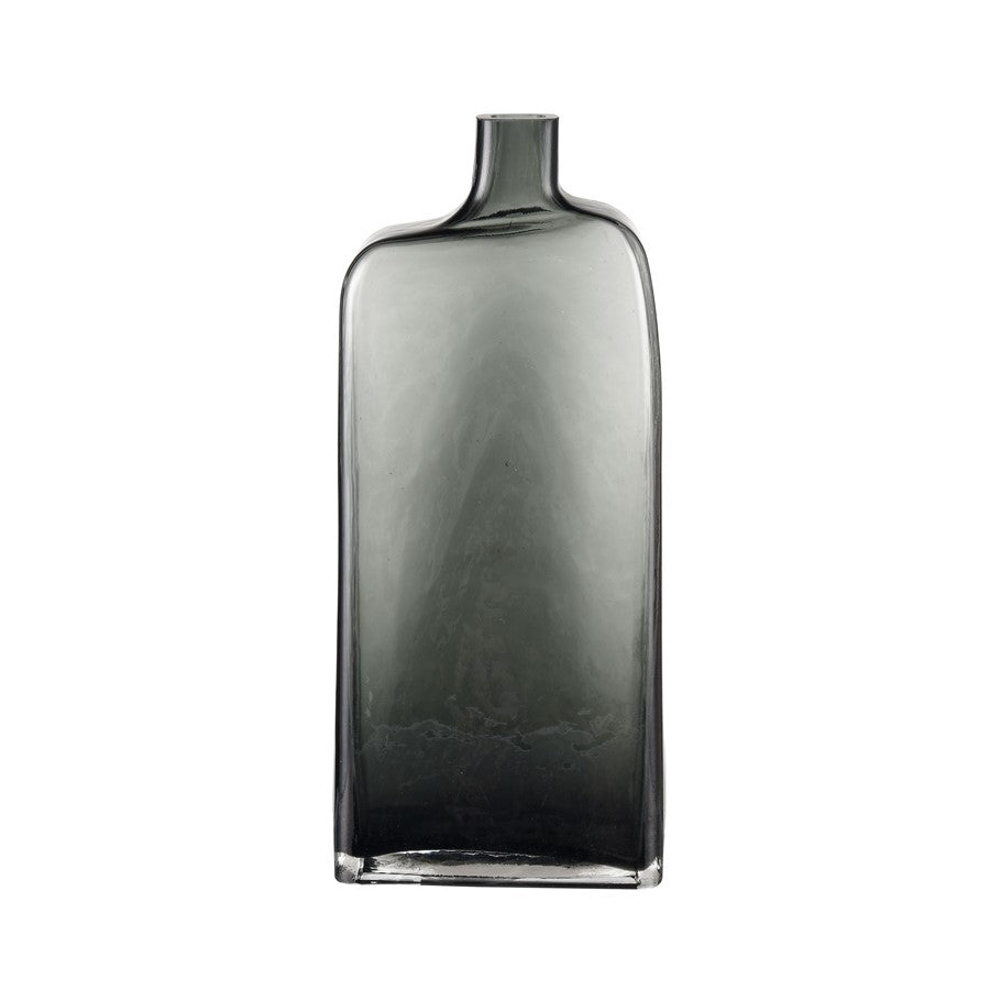 Atlas Lighting Sellen Tall Vase | Smoke Glass Bottle Shape | Floor & Table Decor | 6 x 3 x 14.5 in | Model AC11576-02