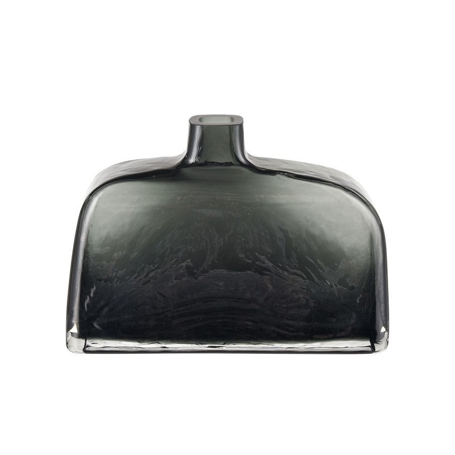 Atlas Lighting Sellen Smoke Glass Vase | Transitional Styled Bottle | Living Room & Entryway Decor | 9 x 3.25 x 6.5 in | Model AC11577-01