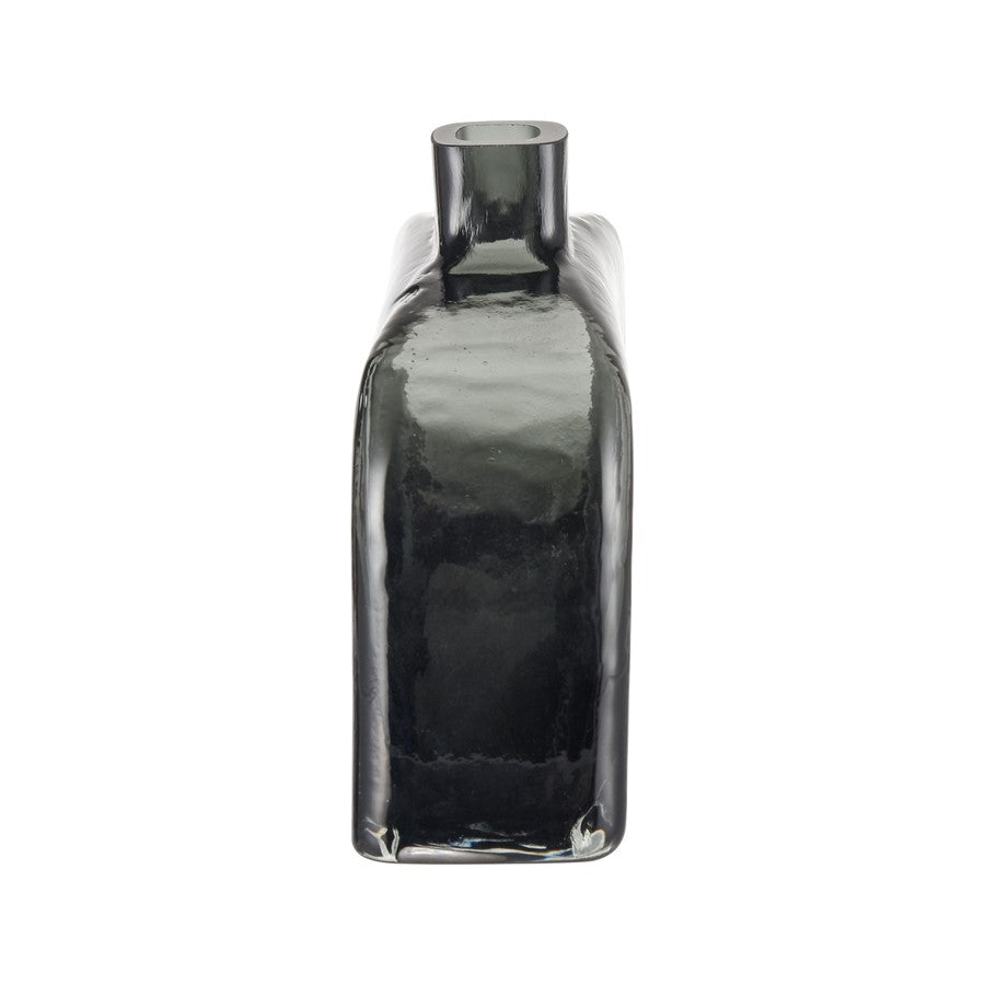 Atlas Lighting Sellen Smoke Glass Vase | Transitional Styled Bottle | Living Room & Entryway Decor | 9 x 3.25 x 6.5 in | Model AC11577-01