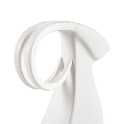 Atlas Lighting Serengeti Ram Sculpture | Matte White Earthenware on Black Stone Base | Bookshelf & Credenza Decor | Model AC11579-01