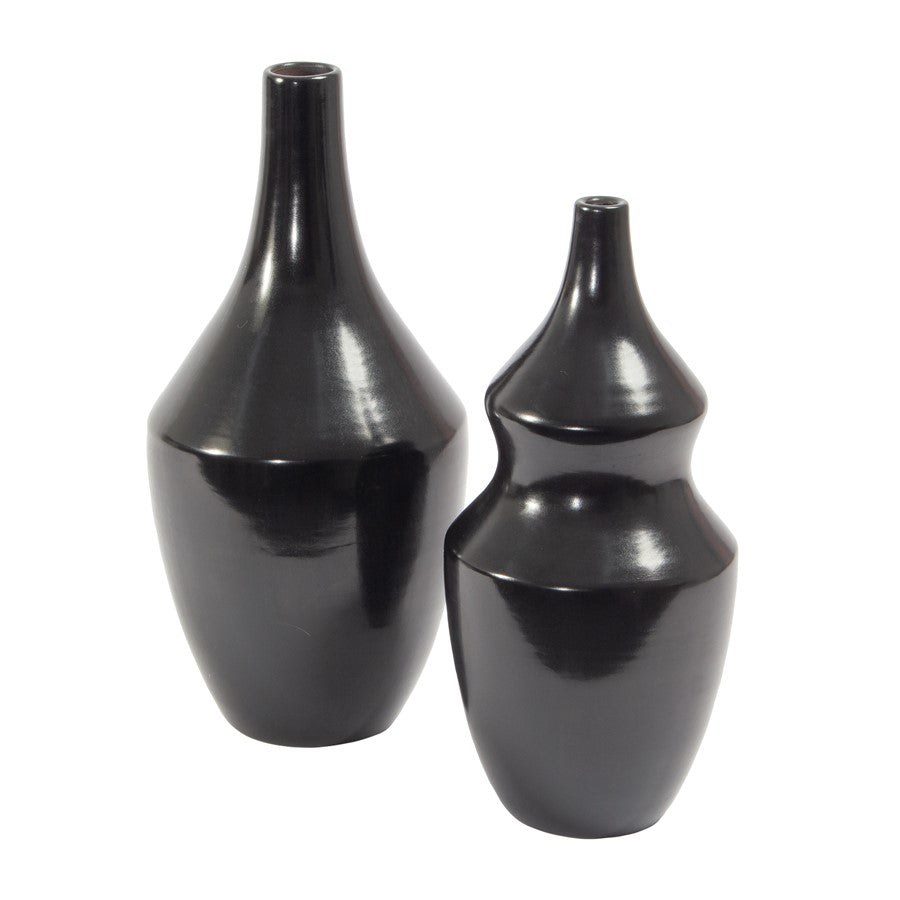 Atlas Lighting Shadow Extra Large Vase | Transitional Black Earthenware | Living Room & Entryway Decor | 7 x 7 x 16 in | Model AC11581-01