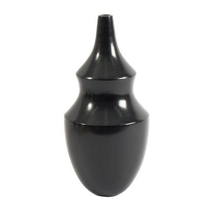 Atlas Lighting Shadow Large Vase | Transitional Black Earthenware | Living Room & Entryway Decor | 7 x 7 x 14 in | Model AC11582-01