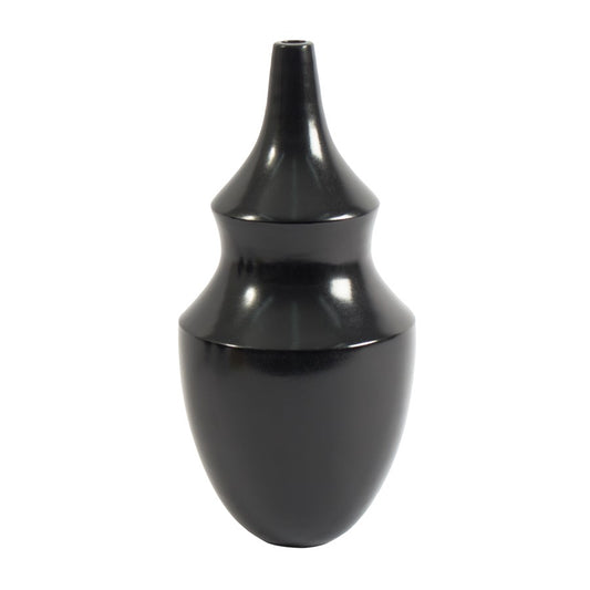 Atlas Lighting Shadow Large Vase | Transitional Black Earthenware | Living Room & Entryway Decor | 7 x 7 x 14 in | Model AC11582-01