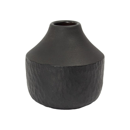 Atlas Lighting Shadow Small Vase | Transitional Matte Black Earthenware | Living Room & Entryway Decor | 6 x 6 x 6 in | Model AC11584-01