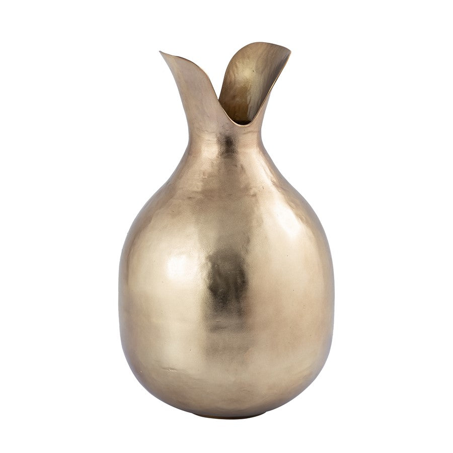Atlas Lighting Shaffer Large Vase | Transitional Brass Metal | Living Room & Entryway Decor | 10 x 10 x 17 in | Model AC11585-01