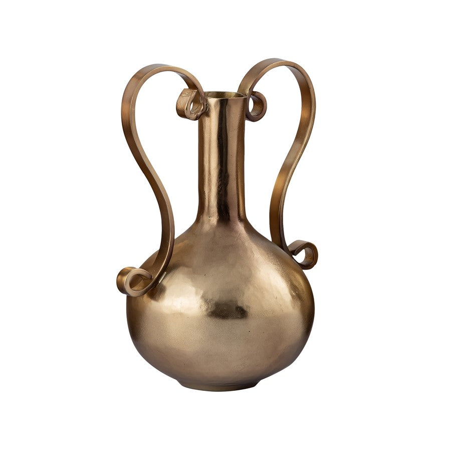 Atlas Lighting Shaffer Large Vase | Transitional Brass Metal | Living Room & Entryway Decor | 10 x 10 x 17 in | Model AC11585-01