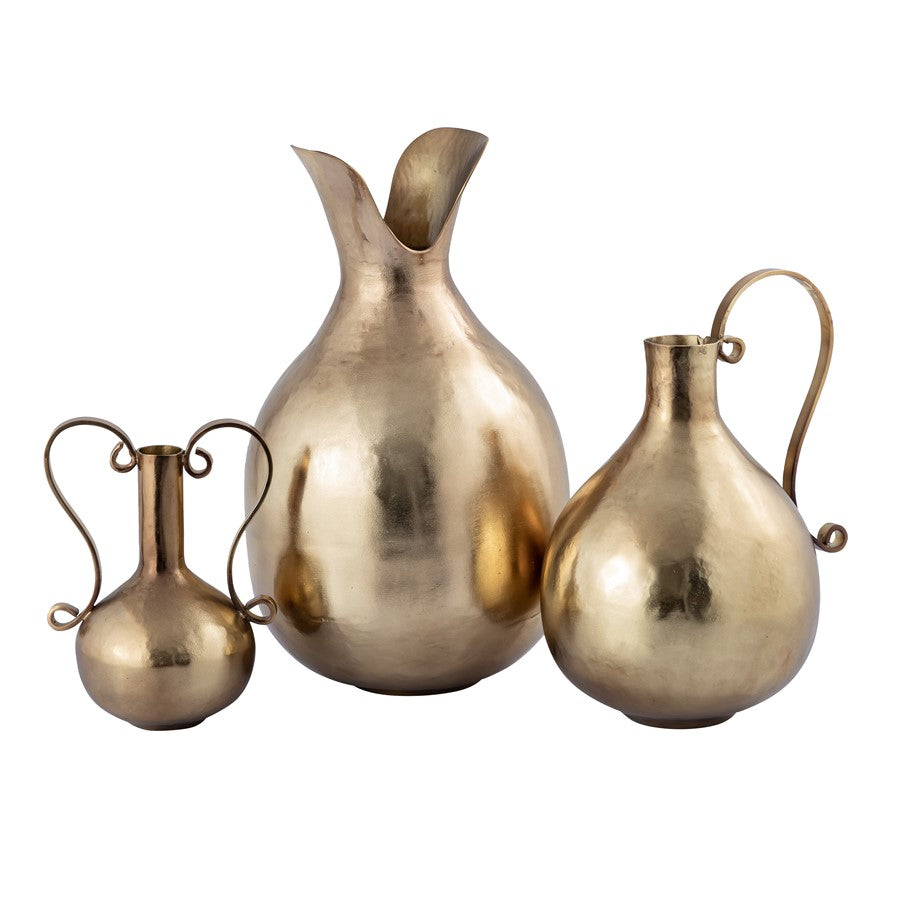 Atlas Lighting Shaffer Medium Vase | Transitional Brass Metal Amphora | Living Room & Entryway Decor | 9.5 x 8 x 13.5 in | Model AC11586-01