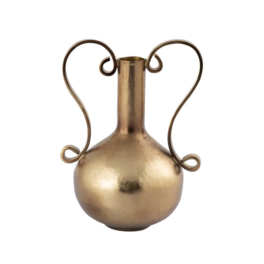 Atlas Lighting Shaffer Small Vase | Transitional Brass Metal Amphora | Shelf & Tabletop Decor | 7 x 5.25 x 9.5 in | Model AC11587-01