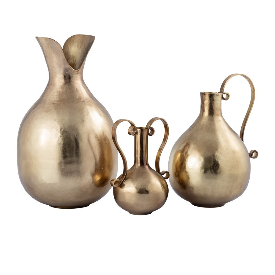 Atlas Lighting Shaffer Small Vase | Transitional Brass Metal Amphora | Shelf & Tabletop Decor | 7 x 5.25 x 9.5 in | Model AC11587-01