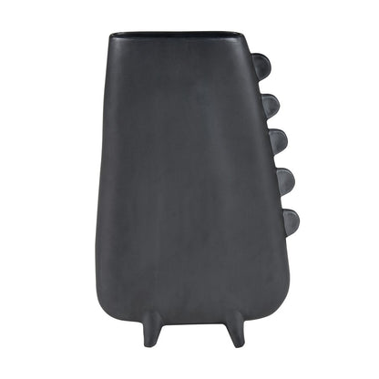 Atlas Lighting Sharpe Vase | Modern Matte Black Earthenware Sculpture | Living Room & Entryway Decor | 9.25 x 3 x 14 in | Model AC11588-01