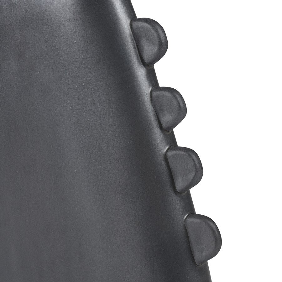 Atlas Lighting Sharpe Vase | Modern Matte Black Earthenware Sculpture | Living Room & Entryway Decor | 9.25 x 3 x 14 in | Model AC11588-01