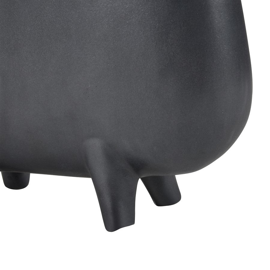 Atlas Lighting Sharpe Vase | Modern Matte Black Earthenware Sculpture | Living Room & Entryway Decor | 9.25 x 3 x 14 in | Model AC11588-01