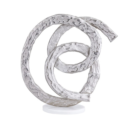 Atlas Lighting Sherman Object | Silver Metal Sculpture on White Marble Base | Living Room & Office Decor | 8 x 6 x 14 in | Model AC11589-01
