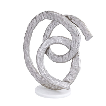 Atlas Lighting Sherman Object | Silver Metal Sculpture on White Marble Base | Living Room & Office Decor | 8 x 6 x 14 in | Model AC11589-01
