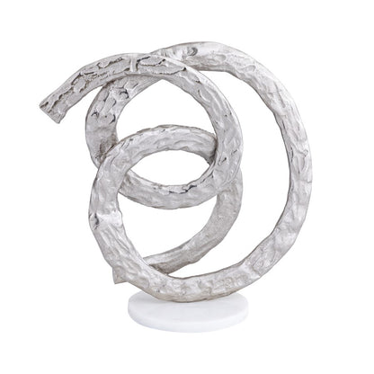 Atlas Lighting Sherman Object | Silver Metal Sculpture on White Marble Base | Living Room & Office Decor | 8 x 6 x 14 in | Model AC11589-01