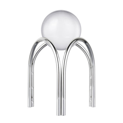 Atlas Lighting Sibyl Orb Stand Set of 2 | Transitional Silver Metal & Clear Glass Sculptures | Entryway & Living Room Decor | Model AC11591-01S