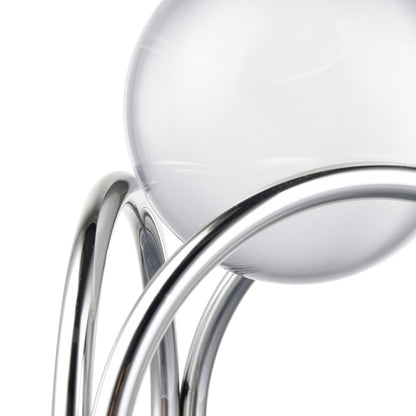 Atlas Lighting Sibyl Orb Stand Set of 2 | Transitional Silver Metal & Clear Glass Sculptures | Entryway & Living Room Decor | Model AC11591-01S