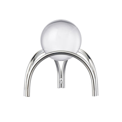 Atlas Lighting Sibyl Orb Stand Set of 2 | Transitional Silver Metal & Clear Glass Sculptures | Entryway & Living Room Decor | Model AC11591-01S