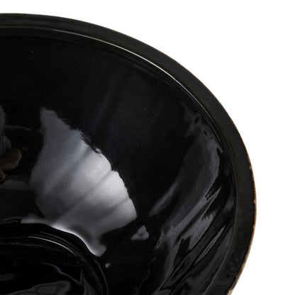Atlas Lighting Simone Bowl | Transitional Black Earthenware Decorative Bowl | Kitchen & Dining Table Centerpiece | 14 x 14 x 7 in | Model AC11592-01