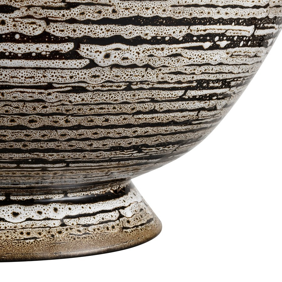 Atlas Lighting Simone Bowl | Transitional Black Earthenware Decorative Bowl | Kitchen & Dining Table Centerpiece | 14 x 14 x 7 in | Model AC11592-01