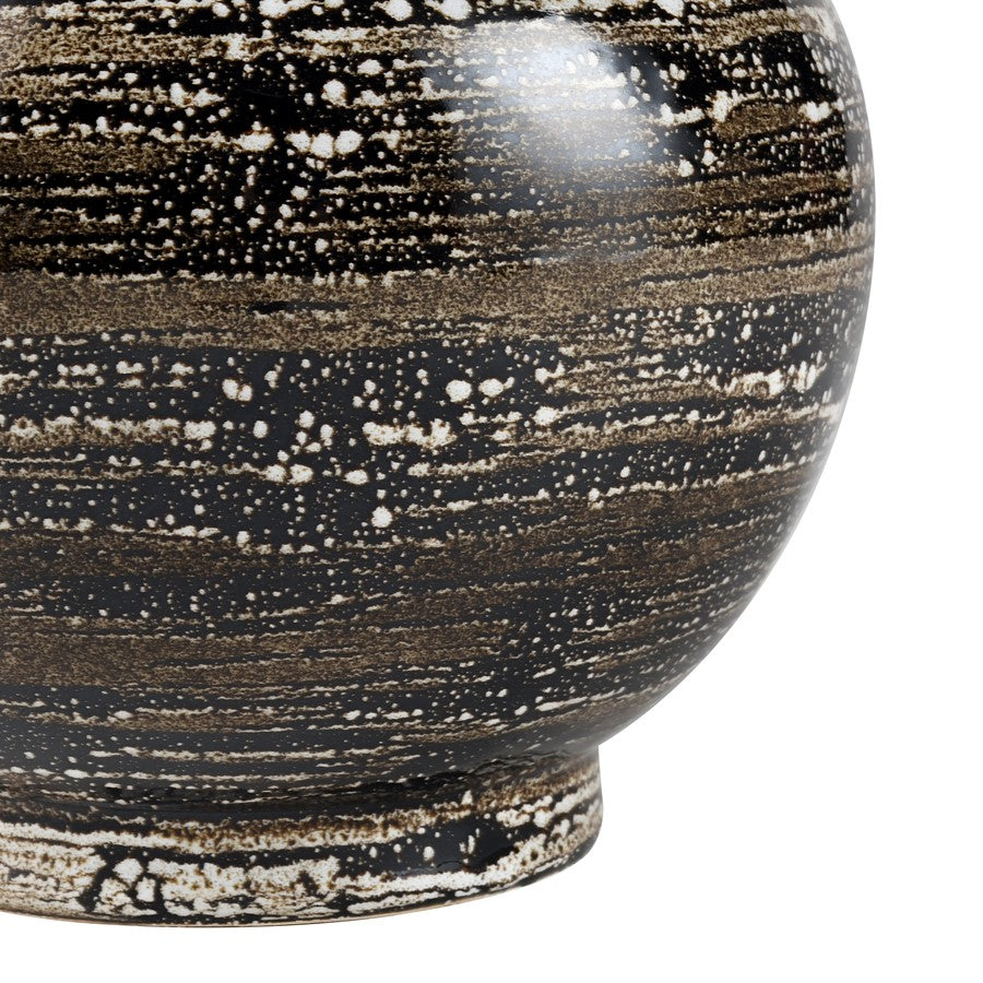 Atlas Lighting Simone Large Vase | Transitional Black Earthenware Gourd Vase | Living Room & Entryway Floor Decor | Model AC11593-01