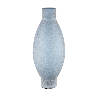 Atlas Lighting Skye Large Vase | Blue Frosted Glass with Sculptural Silhouette | Coastal Living Room & Entryway Decor | Model AC11595-01