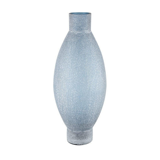 Atlas Lighting Skye Large Vase | Blue Frosted Glass with Sculptural Silhouette | Coastal Living Room & Entryway Decor | Model AC11595-01