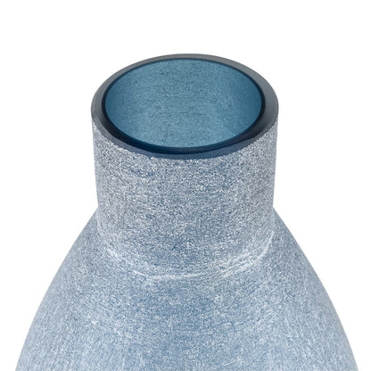 Atlas Lighting Skye Large Vase | Blue Frosted Glass with Sculptural Silhouette | Coastal Living Room & Entryway Decor | Model AC11595-01