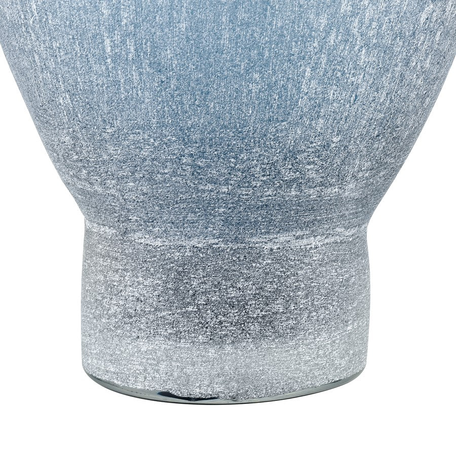 Atlas Lighting Skye Large Vase | Blue Frosted Glass with Sculptural Silhouette | Coastal Living Room & Entryway Decor | Model AC11595-01