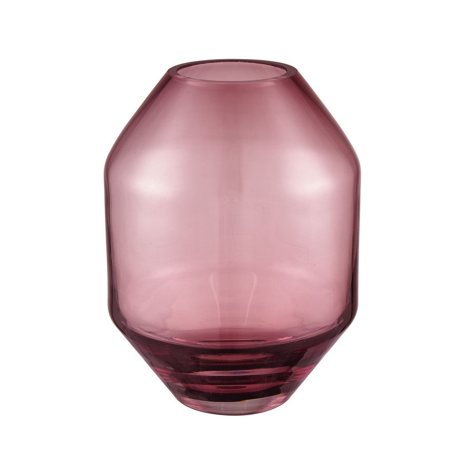 Atlas Lighting Sofia Large Vase | Maroon Glass with Geometric Shape | Modern Living Room & Entryway Decor | 7.25 x 7.25 x 10.25 in | Model AC11597-01