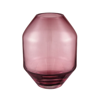 Atlas Lighting Sofia Large Vase | Maroon Glass with Geometric Shape | Modern Living Room & Entryway Decor | 7.25 x 7.25 x 10.25 in | Model AC11597-01