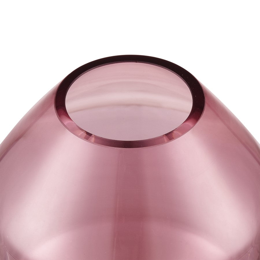 Atlas Lighting Sofia Large Vase | Maroon Glass with Geometric Shape | Modern Living Room & Entryway Decor | 7.25 x 7.25 x 10.25 in | Model AC11597-01