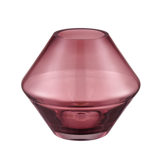 Atlas Lighting Sofia 6.75in Maroon Glass Vase | Modern Geometric Colored Glass | Living Room & Entryway Decor | Model AC11598-01