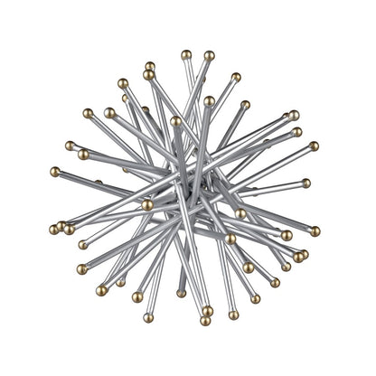 Atlas Lighting Spike Decorative Object | Silver Metal with Gold Tips | Shelf & Tabletop Accent | 9 x 9 x 9 in | Model AC11603-01