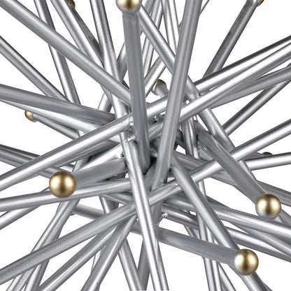Atlas Lighting Spike Decorative Object | Silver Metal with Gold Tips | Shelf & Tabletop Accent | 9 x 9 x 9 in | Model AC11603-01