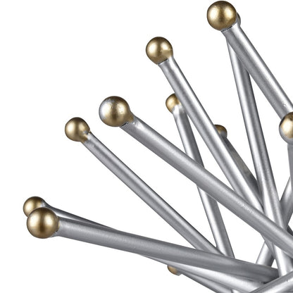 Atlas Lighting Spike Decorative Object | Silver Metal with Gold Tips | Shelf & Tabletop Accent | 9 x 9 x 9 in | Model AC11603-01