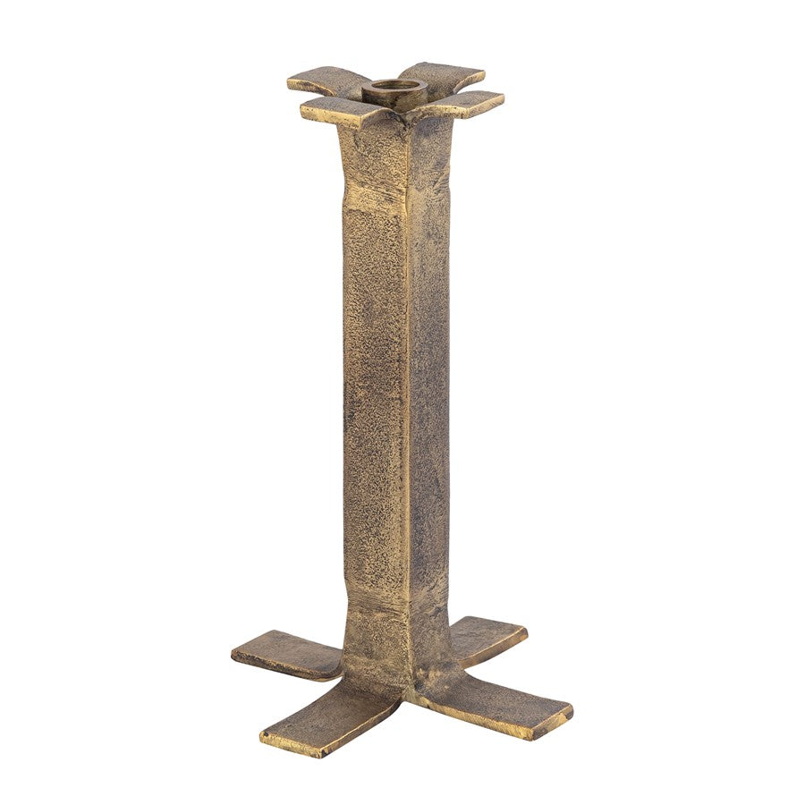 Atlas Lighting Splay Medium Candleholder | Aged Brass Cast Aluminum | Dining Table & Mantel Accent | 7 x 7 x 16 in | Model AC11605-01