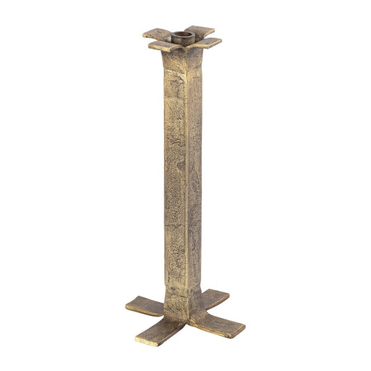 Atlas Lighting Splay Large Candleholder | Aged Brass Cast Aluminum | Dining Table & Mantel Accent | 7 x 7 x 20 in | Model AC11605-02