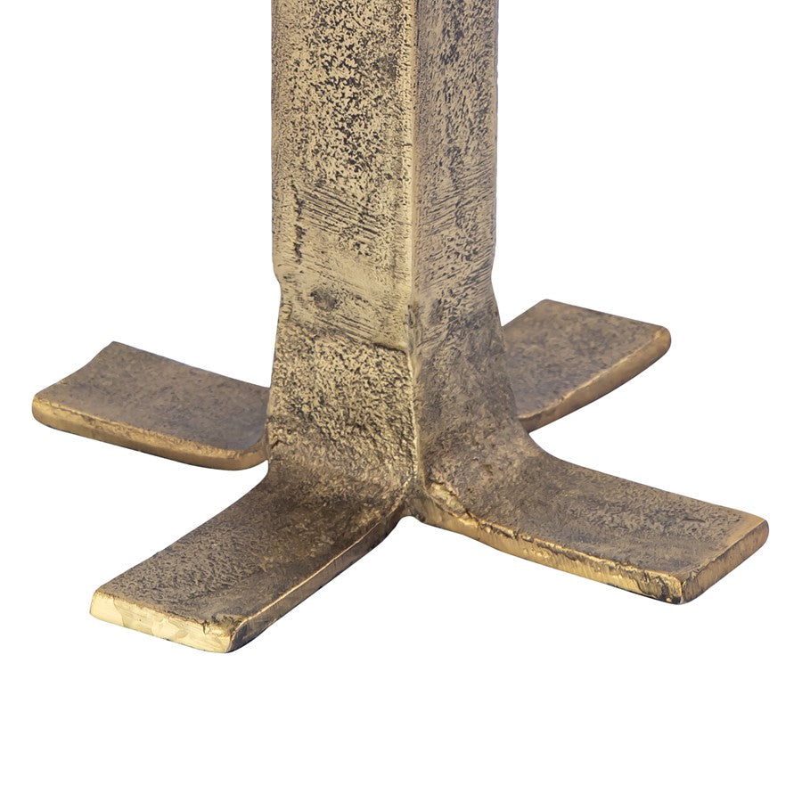 Atlas Lighting Splay Large Candleholder | Aged Brass Cast Aluminum | Dining Table & Mantel Accent | 7 x 7 x 20 in | Model AC11605-02