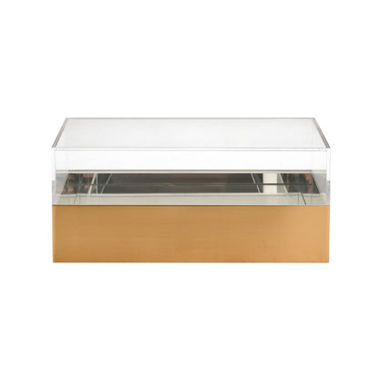 Atlas Lighting Split Decorative Box Rectangle | Brass and Clear Acrylic | Bookshelf & Tabletop Storage | 14 x 7 x 6 in | Model AC11606-01