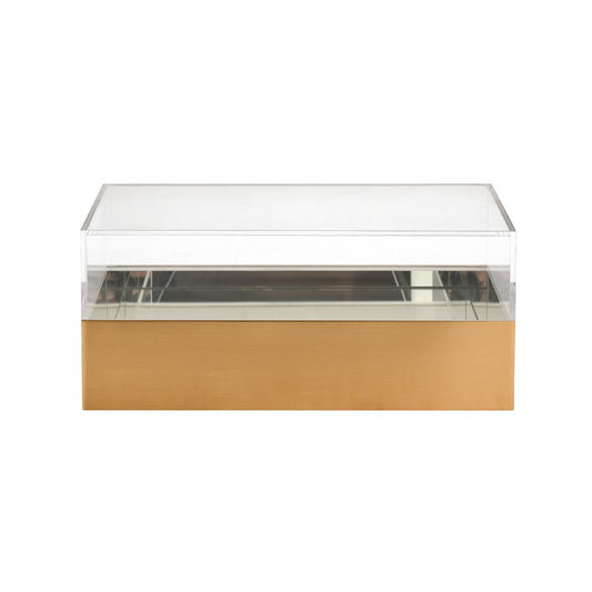 Atlas Lighting Split Decorative Box Rectangle | Brass and Clear Acrylic | Bookshelf & Tabletop Storage | 14 x 7 x 6 in | Model AC11606-01