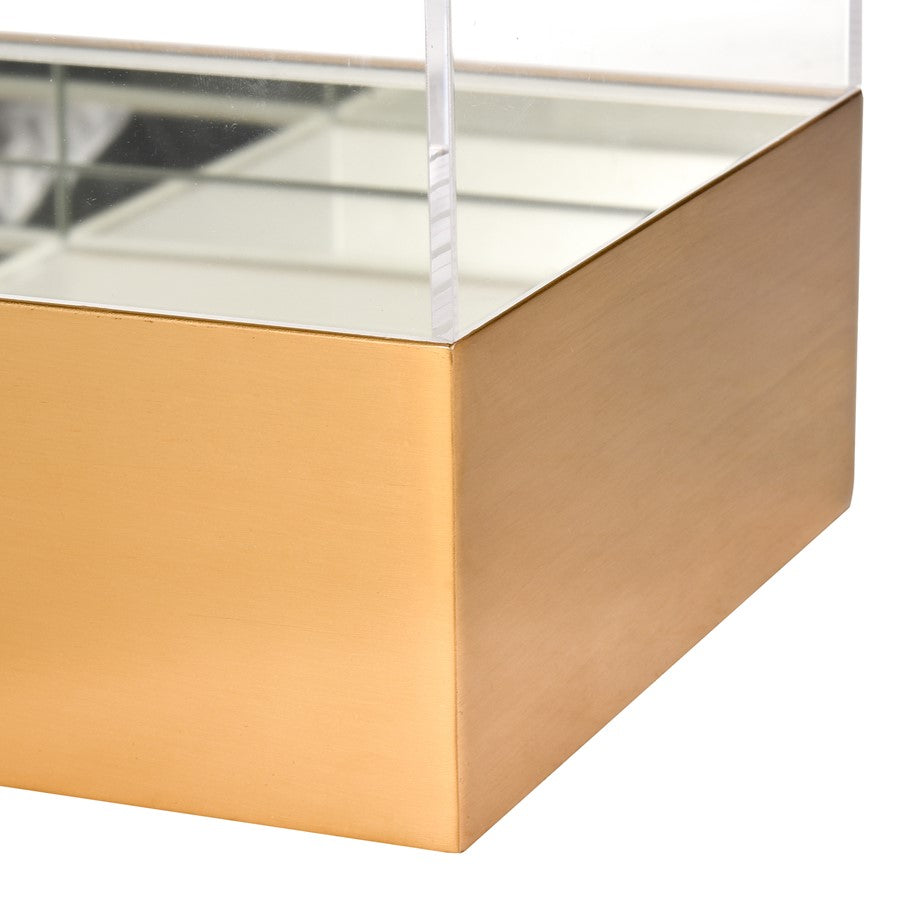 Atlas Lighting Split Decorative Box Rectangle | Brass and Clear Acrylic | Bookshelf & Tabletop Storage | 14 x 7 x 6 in | Model AC11606-01