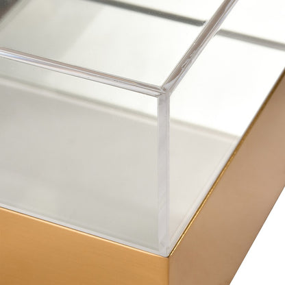 Atlas Lighting Split Decorative Box Square | Brass and Clear Acrylic | Bookshelf & Tabletop Storage | 10 x 10 x 6 in | Model AC11607-01