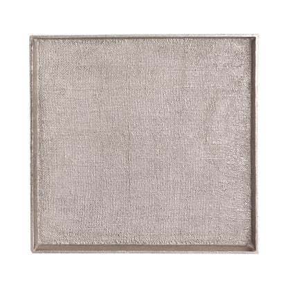 Atlas Lighting Square Linen Texture Tray Set of 2 | Antique Nickel Metal Nesting Trays | Coffee Table & Vanity Organizer | Model AC11611-02S