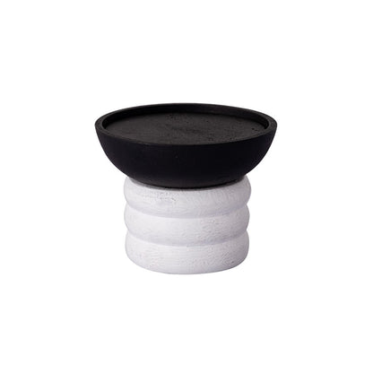 Atlas Lighting Stack Pillar Holder Set of 3 | Plaster White Metal Candle Holders | Mantel & Dining Table Decor | 5 x 5 x 10 in | Model AC11613-01S